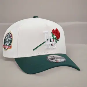 New Era Los Angeles Dodgers 60th Anniversary Rose Chrome Two Tone Edition 9Forty A Frame Snapback, Adjustable Fit Metal Buckle Closure All Seasons Wear US