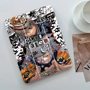 Anime Manga Collage Art Tablet Case, Casing, Durable Tablet Casing, 3-Tier Stand Transparent Acrylic Hard Back with Pencil Slot, Auto Wake/Sleep Shockproof Full Cover, Fits 7.9/8.3/10.2/11/12.9 Inch Tablets, for Anime Fans & Otaku Enthusiasts
