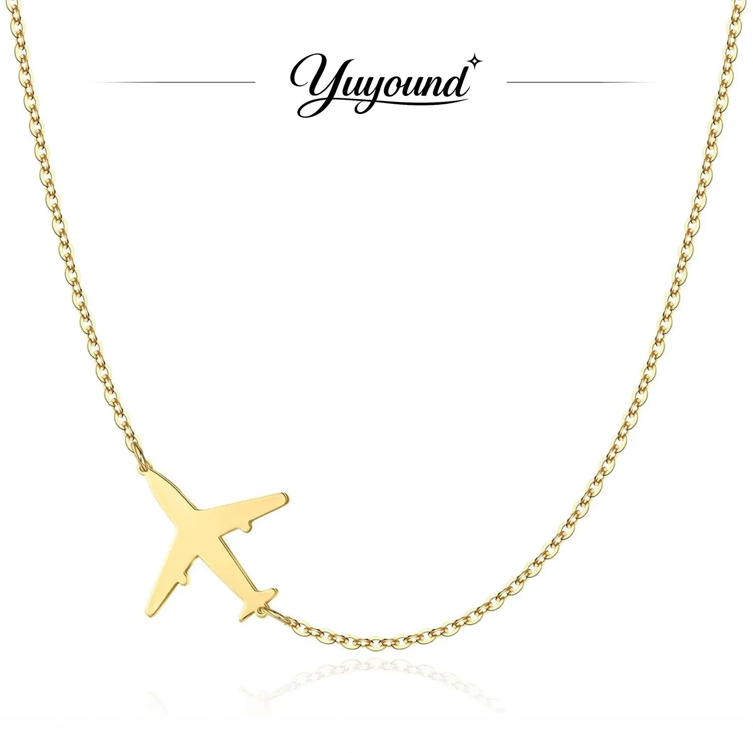 Women Minimalist Airplane Choker Necklace, Adjustable Side Wear Pendant Chain, Fashion Daily Jewelry, Nice Birthday Present for Family and Friends, Minimalist Airplane Pendant, Adjustable Chain Design, Chain Accessory Necklaces, Decorative Choker Necklace