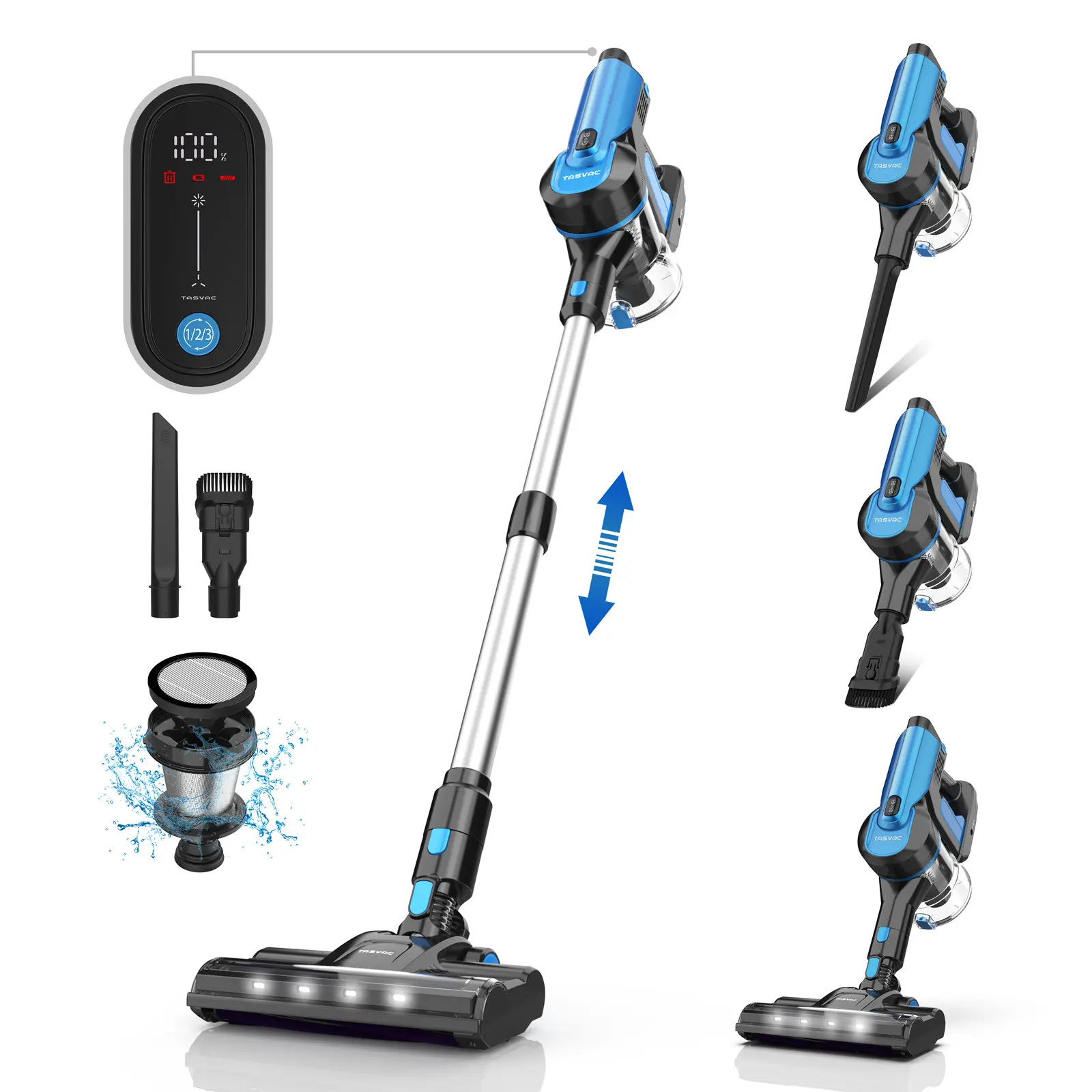 TASVAC Cordless Vacuum Cleaner,Cleaner with LED Display, Up to 50 Minutes of RuntimeFor Hard Floor Carpet Pet Hair