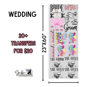 Wedding | Dollar Deals DTF Transfer Gang Sheet For Graphic Tees