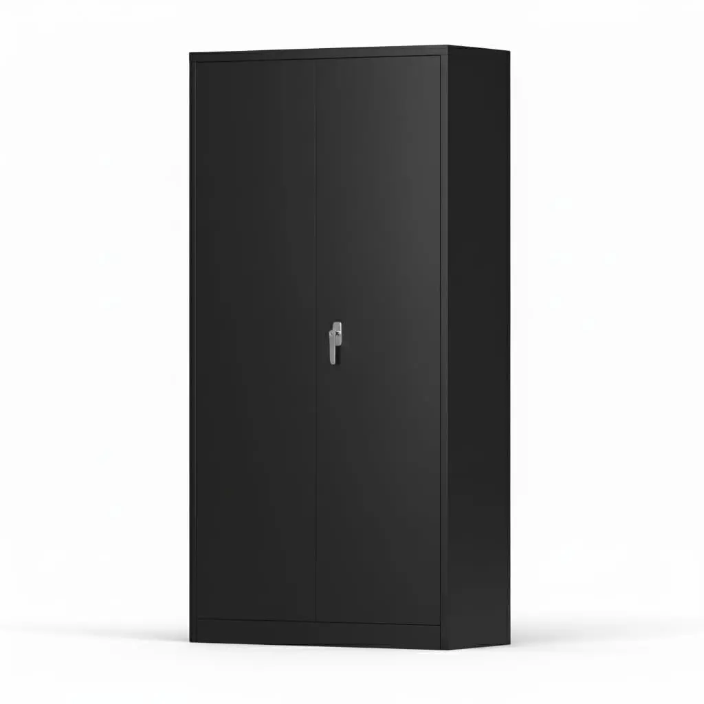 Steel Wardrobe Cabinet with Locking Doors – Freestanding Steel Storage Locker, Adjustable Shelves & Hanging Rod – Secure Storage Solution for Home, Office, Garage, or Bedroom Organization