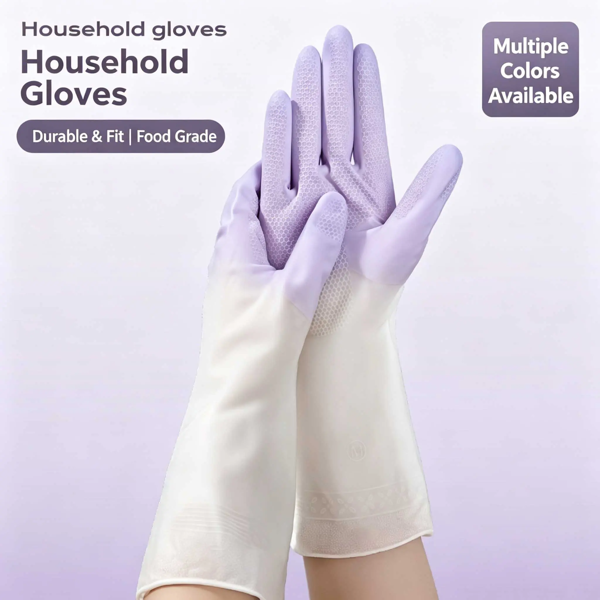 Thick PVC Dishwashing Gloves – Waterproof & Non-Slip, Heavy Duty Kitchen Cleaning Gloves for Washing Dishes, Cooking, Laundry & Household Chores Cleaning Gloves