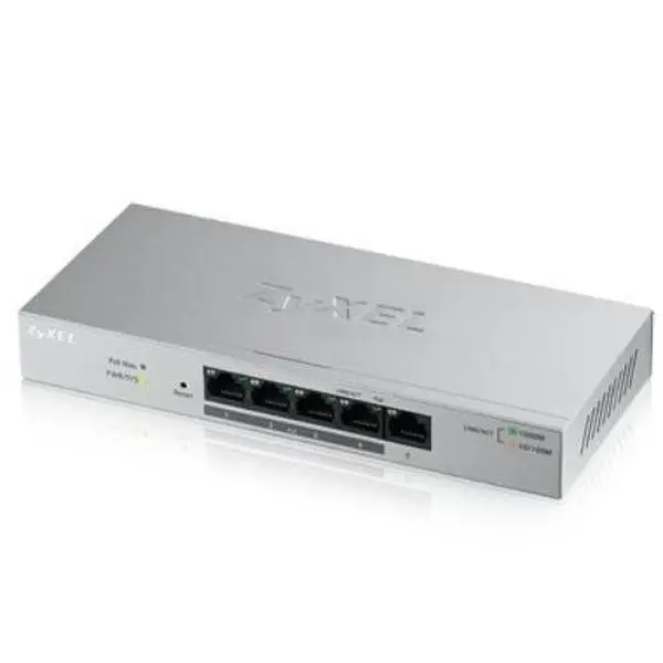 Zyxel GS1200-8HP L2 Web Managed Fanless Network Switch - 8 Port GbE, 4x10/100/1000 Ports, 60W PoE+ (60W PoE Budget), 2.72 lbs, for Computers & Office Equipment