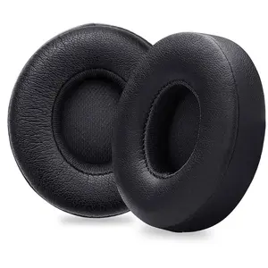 Beats Solo 2 & Solo 3 Wireless On-Ear Headphones Replacement Ear Pads, Solo2 & Solo3 Earpads Cushions with Noise Isolation Memory Foam and Softer Protein Leather, Black