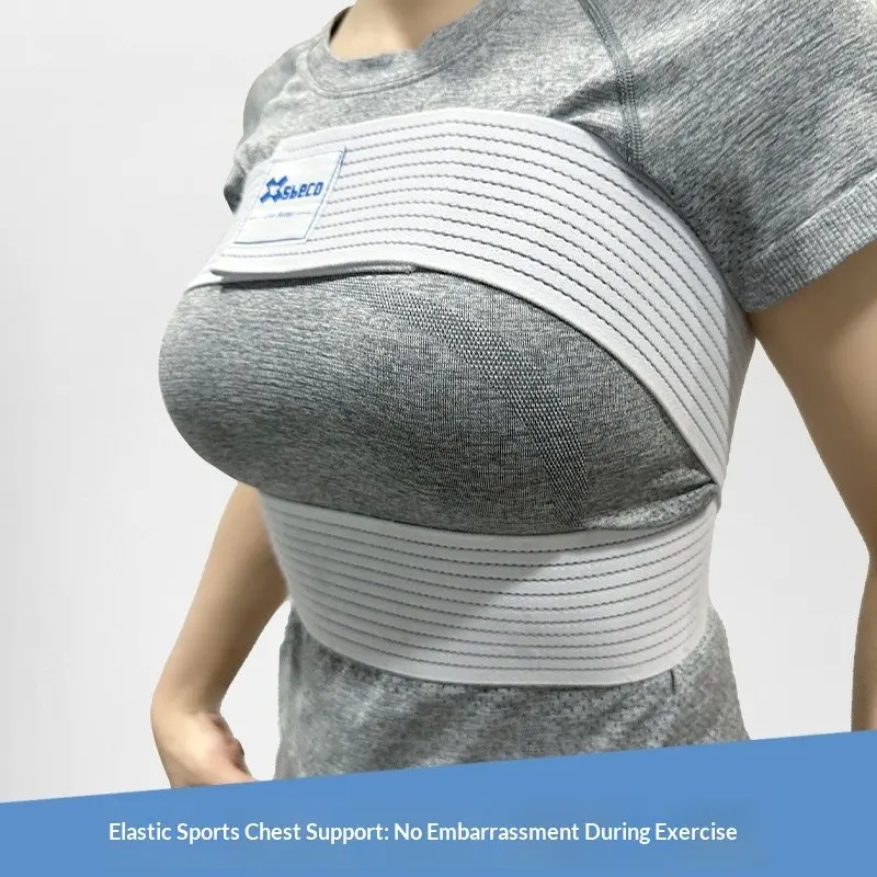 1pc Women’s Elastic Breast Support Band, Adjustable Compression Chest Strap, Shockproof Breathable Sports Bandage, Breathable Brace for High‑Intensity Workout