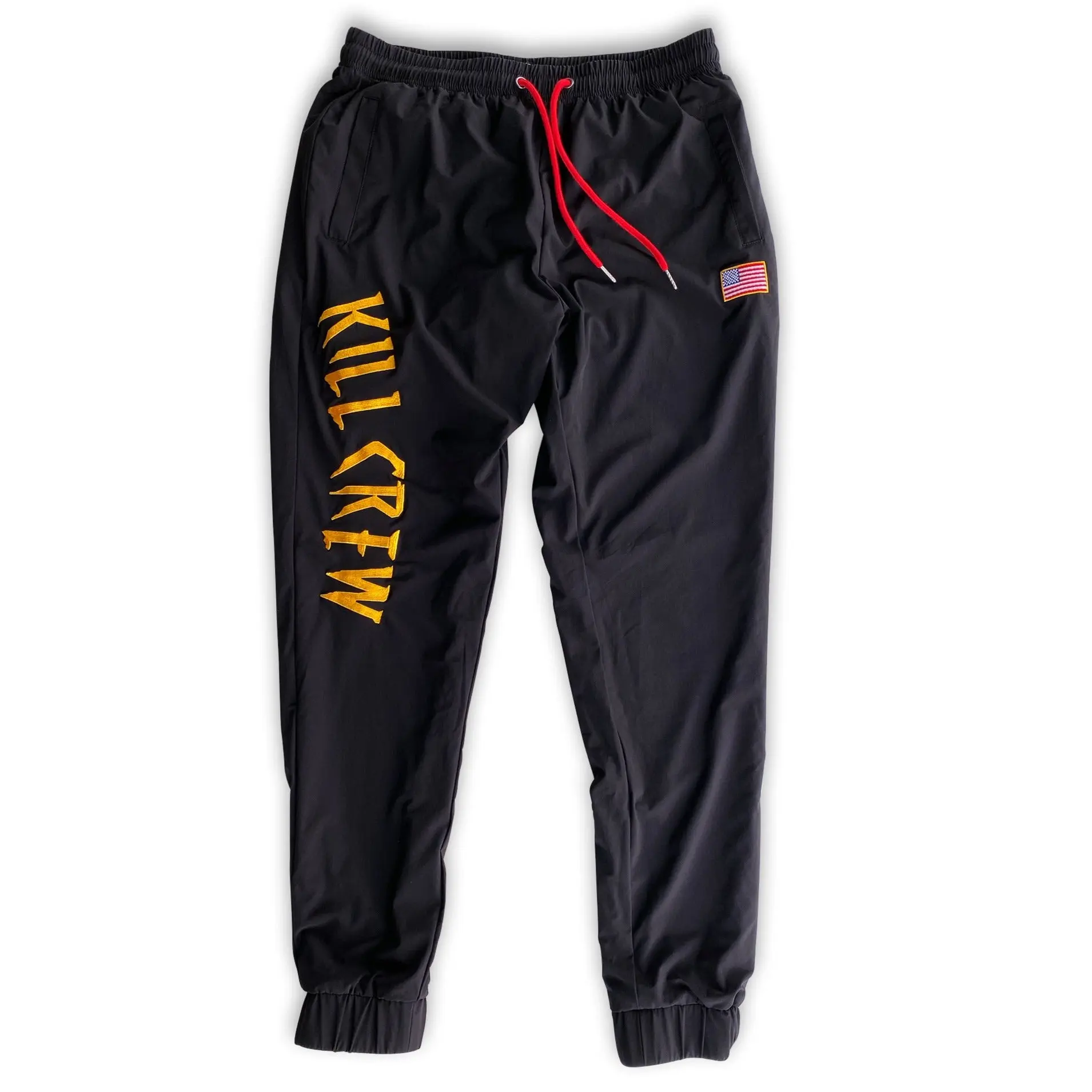 Kill Crew Men's Nylon Tech Athletic Trousers - Elastic, Cuffed, Fitted, Comfy Casual Gym Wear with Built-in Pockets, Jogging Wear, Active Men's Pants, Built-In Pockets Men's Pants