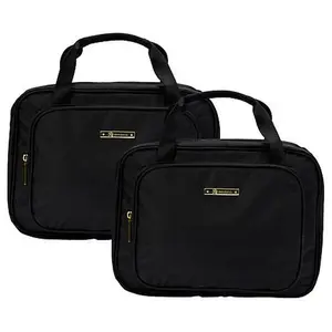 Joy Mangano JOY Light & Chic World Traveler Buy One, Get One Toiletry Cases