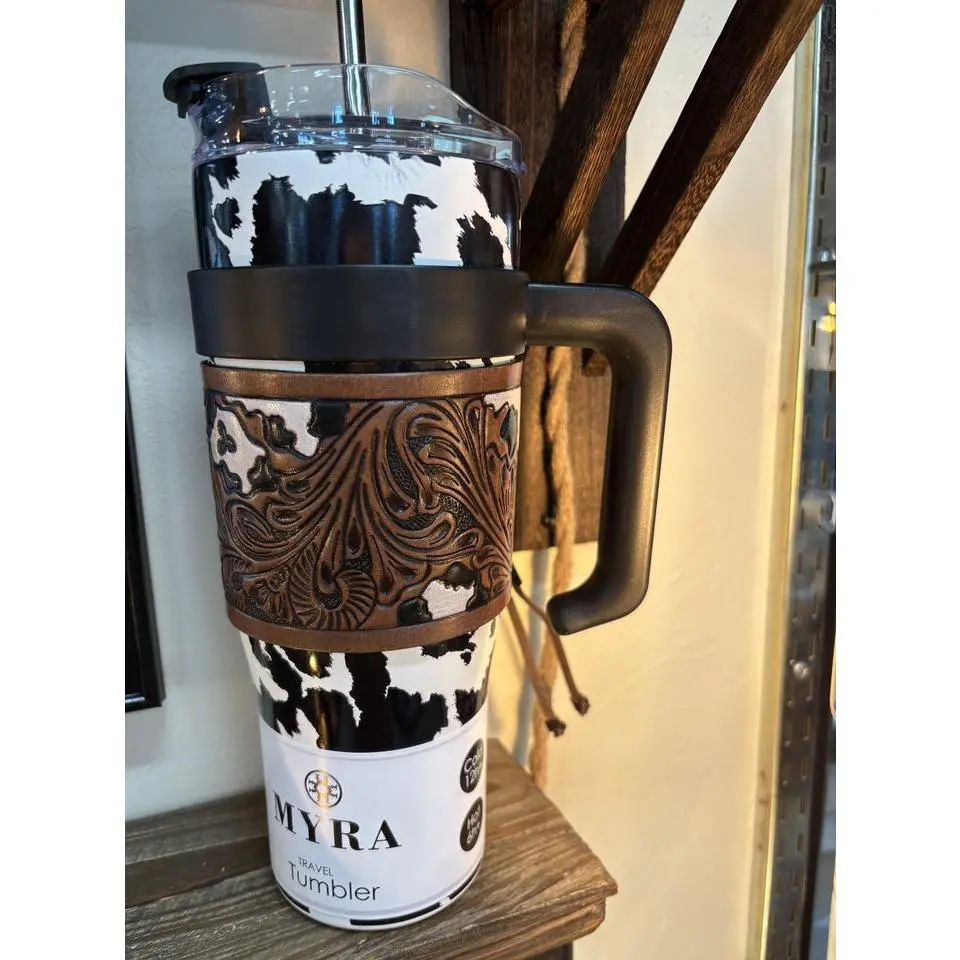 Myra Steel Black Cow Tumbler S-12054