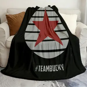 Printed flannel throw blankets Bucky Barnes Fashionable Quilts Soft plush blanket living room and bedroom sofa picnic cover Christmas gift Striped flannel blanket