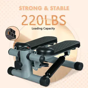 Full Body Toning Mini Stepper Stair Machine Home Workout Equipment with Resistance Bands for Small Spaces