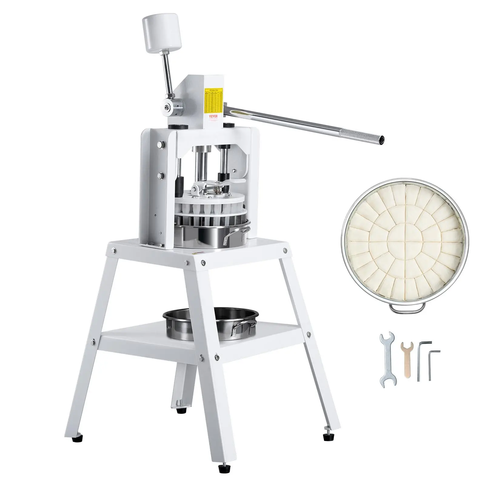 【SummerFinds】VEVOR Dough Divider Rounder,  40PCS Manual Dough Equal Divider Machine, 1.06oz - 4.94oz Hand Press Dough Cutter with 304 Stainless Steel Tray and Blade, Bread Maker for Bakery, Restaurant, Commercial