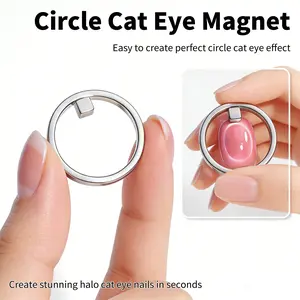 1Pc Hollow Design Cat Eye Magnet for Nails, Instant Ring Cat Eye Effect, Beginner-Friendly Nail Tool