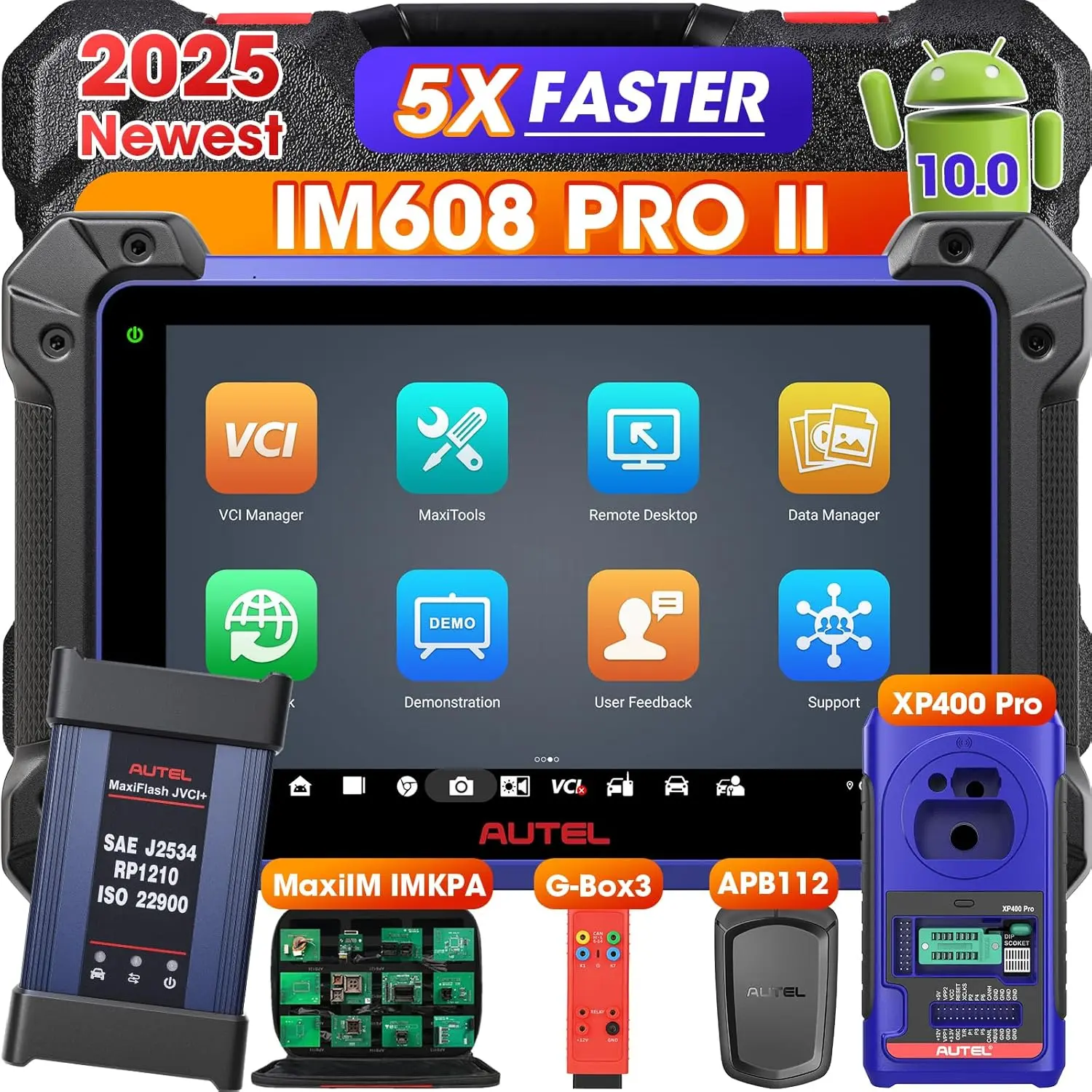 Autel MaxiIM IM608 PRO II Key Programming Diagnostic Scan Tool Same as IM608 II/IM608S II, Key Programmers, AutoScan 2.0, Advanced ECU Coding, 40+ Services  Android 10 New Ver. of IM608 PRO