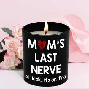 MOTHER'S DAY GIFT "Mom’s Last Nerve" Candle, Funny Mother's Day Gift, Birthday Gift for Mom, Stepmom, Bonus Mom, New Mom | 10oz Vanilla Lavender Scented Tin Candle with Cozy Aroma, Unique Home Decoration & Relaxing Fragrance