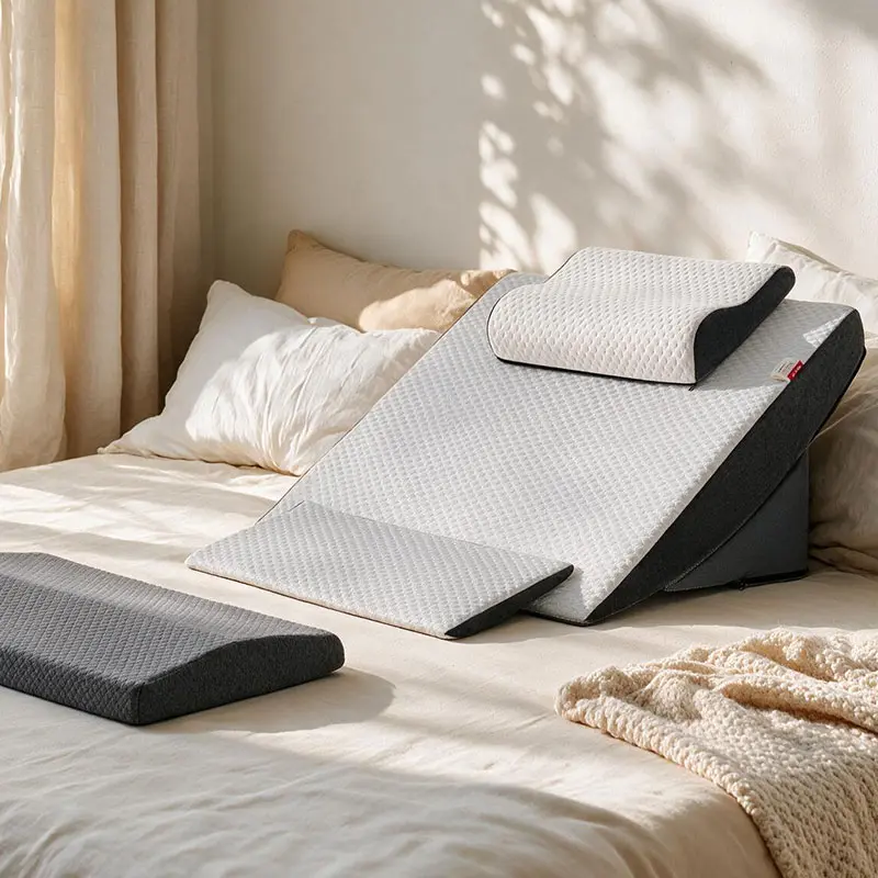 Premium Multi‑Slope Incline Wedge Pillow Set Firm High‑Density Foam Non‑Collapsible Body Support Cushion For Acid Reflux Heartburn Snoring Relief, Post‑Surgery Recovery Pregnancy Elevation
