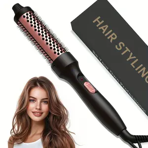 1pc Upgrade Hair Curler Brush, Fashion Curling Iron Home Use, Womne's Hait Beauty Tools, Heated Brush, Hot Comb, Personal Thermal Brush for Hair Styler, Wavy Thermal Brush
