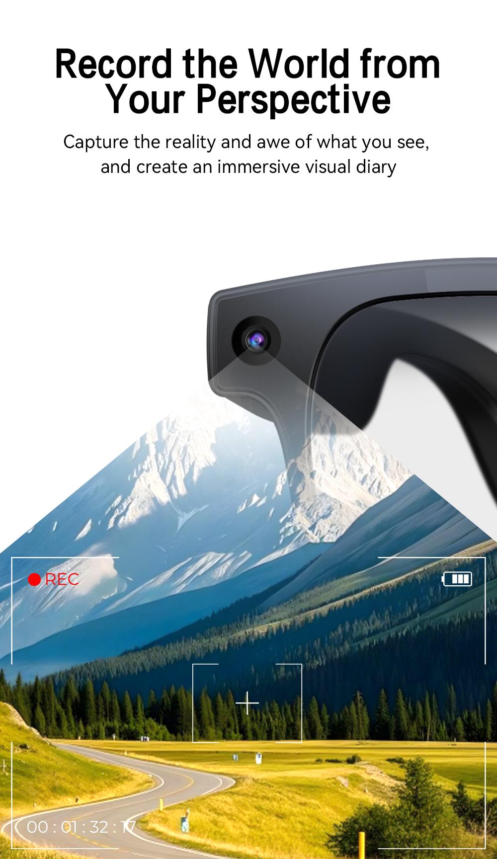 SMART AI CAMERA GLASSES UltraHD 800MP HD 32G Memory Wireless Call Photo Video Smart AI Wi Fi 300mAh Battery Wearable Best Selling