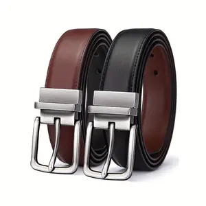 Men's Belt, Reversible Belt 1.25" For Gift Mens Casual Golf Dress Pants Shirts, One Reverse For 2 Sides