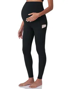 POSHDIVAH Women's Maternity Workout Leggings Over The Belly Pregnancy Yoga Pants with Pockets Soft Activewear Work Pants pregnancy supply Springtok cute outfits