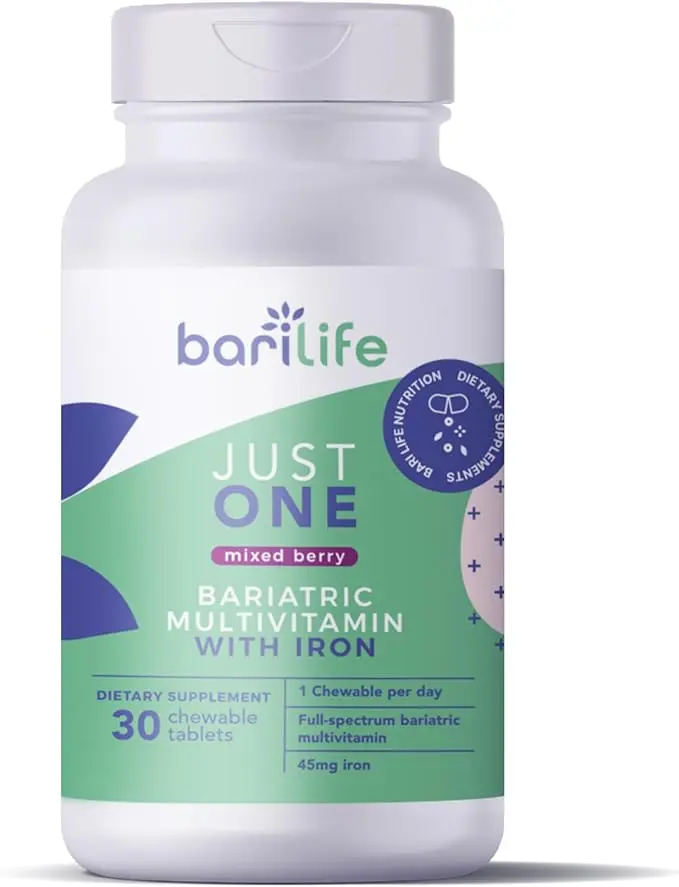 2 pack Bari Life Just One Chewable, Once Daily Bariatric Multivitamin and Iron