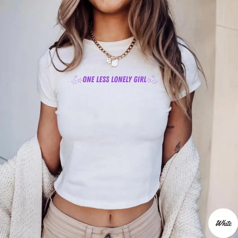 [ Sale Up To 35%] One Less Lonely Girl Baby Tee,   Y2k 90s style Concert Shirt