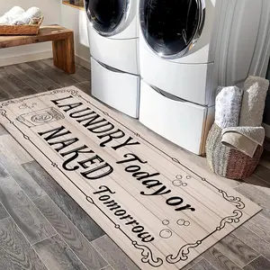 Laundry Room Letter Pattern Floor Mat, Non-slip Washable Floor Carpet, House Kitchen Mat, Bathroom Mat, Home Decor, Durable Decorative Mat, Non Slip Rugs