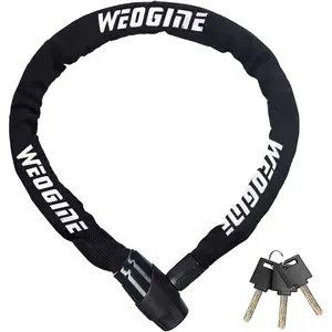 Bike Chain Lock, Heavy Duty Anti-Theft Bicycle Chain Lock, 2.72 Ft Security Bike Locks with 3 Keys, Waterproof Lock Chain for Bike, Bicycle, Scooter, Motorcycle, Door, Gate, Fence