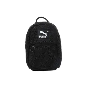 PUMA Prime Sherpa Minime Lightweight Multi-Function Backpack, Black Quilted Fabric Casual Daypack for Men and Women, Lightweight Backpack