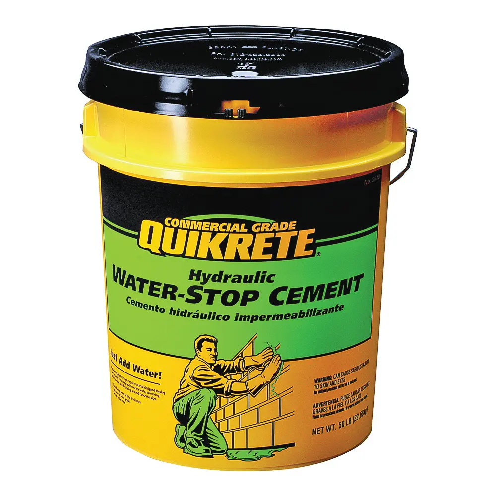212 MAIN Quikrete 1126-50 Hydraulic Water-Stop Cement, Grey, Leak Stop Solution, Pail Packaging