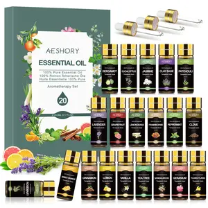 Essential Oils Set - 20x5ml Pure Aromatherapy Essential Oils Kit for Diffuser, Humidifier, Aromatherapy, Massage, Skin & Hair Care - Lavender, Tea Tree, Eucalyptus, Sandalwood, Peppermint, Rosemary