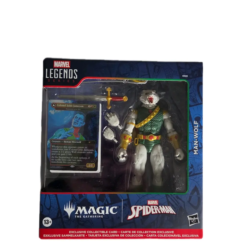 Marvel Legends Series Magic: The Gathering Man-Wolf, 6-Inch Spider-Man Figure & Exclusive Foil Card