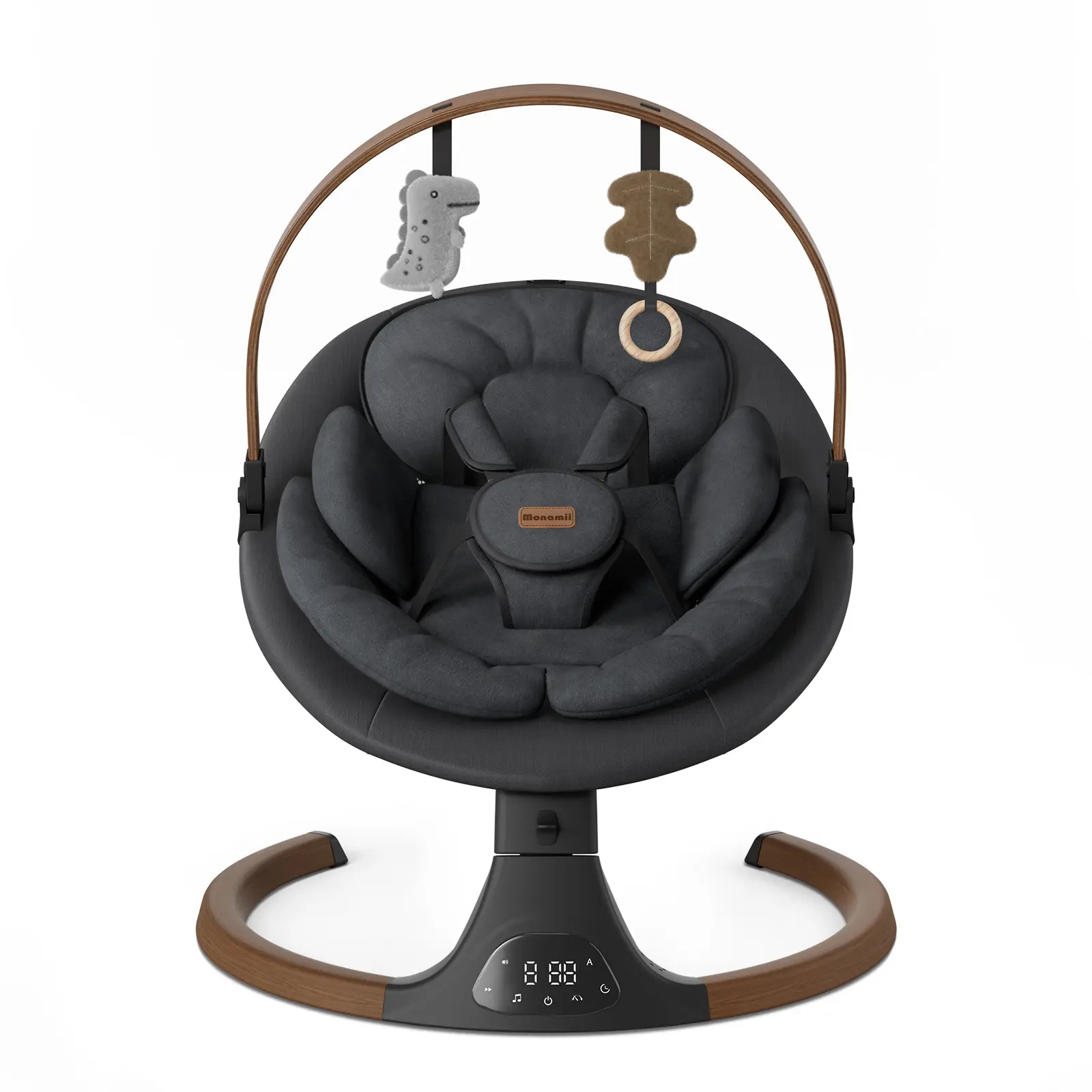 BabyBond Luxury Smart Baby Swing with 10 Preset Soothing Melodies & Bluetooth Music for Newborns to Toddlers - Ergonomic Design, 5 Point Harness, Remote Control & IMD Panel - Seat, Mothersdaygift