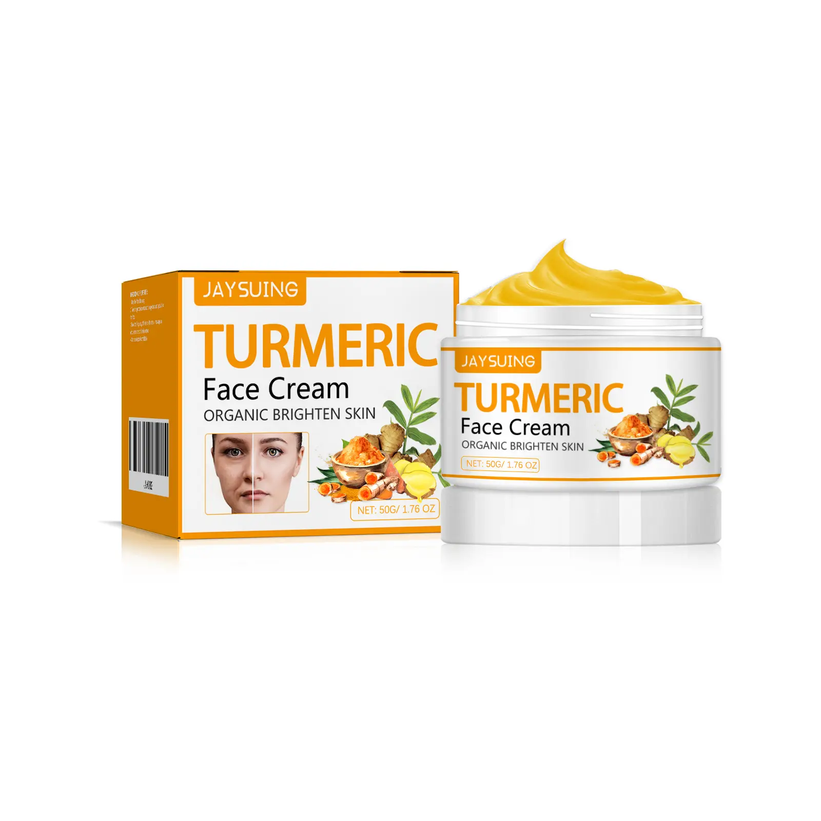 Jaysuing Turmeric Firming Skin Beauty Cream Fade Wrinkles Firming Face Brightening Skin Color Anti-Aging Cream