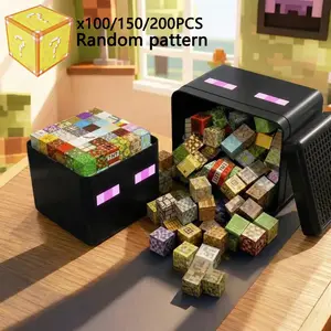 New Magnetic Blocks 100/150/200 PCS with Storage Box – Creative Building Blocks STEM Montessori Sensory Toys for 3+ Year Old Boys & Girls, Magnetic Cubes Building Set for Creativity, Mini Educational Safe Toddler Gifts for Halloween Birthday