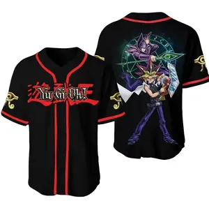 Men's Yu-Gi-Oh Dark Anime Baseball Jersey - Professional Sports Top, Gift for Anime Fans