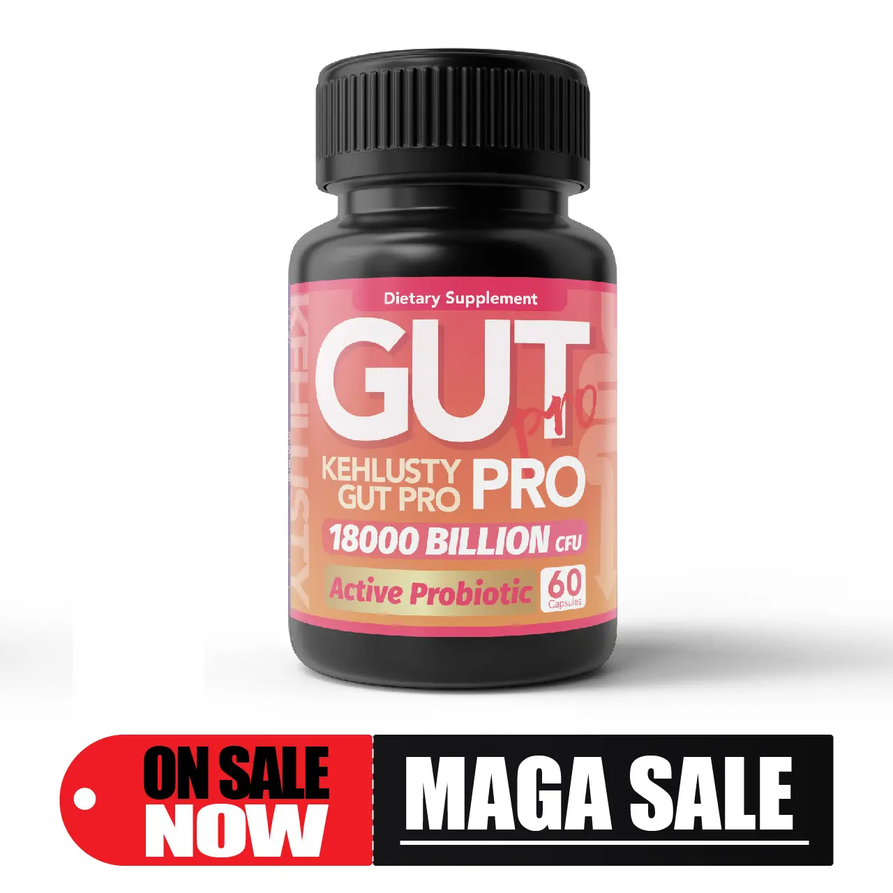 Multi-Strain Gut Pro Probiotic Capsules - 60-Count Dietary Supplement for Daily Digestive Balance, Fitness Digestive Aid, Healthy Metabolism Support