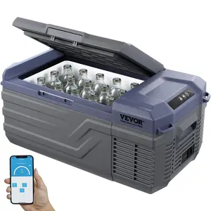 VEVOR Car Refrigerator, 12 Volt Car Refrigerator Fridge, 15 L Single Zone Portable Freezer, -4℉-68℉ Adjustable Range, 12/24V DC and 100-240V AC Compressor Cooler for Outdoor, Camping, RV