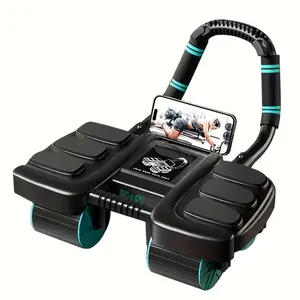 Ab Roller Wheel Automatic Rebound 4 Wheels Home Gym Fitness Equipment Workout Exercise Training Tool For Home Use