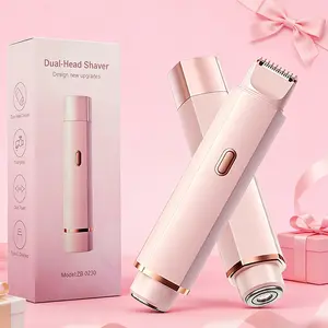 Summer Bikini Trimmer For Women, Body Hair Trimmer, Electric Shaver & Razor Rechargeable Dual-Head, Pain-Free Underarm Leg Bikini Line Hair Removal, Women Girlfriend Wife Christmas Valentine's Day Gifts