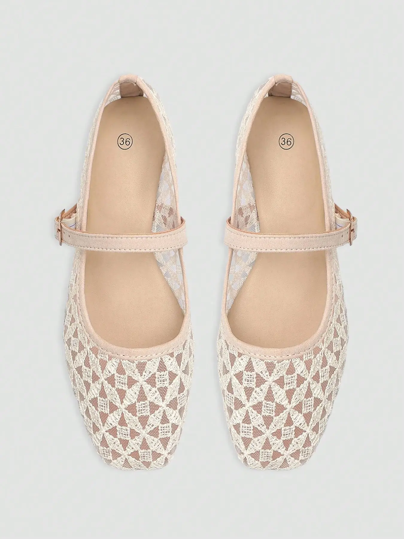 Women's Fashion Breathable Square Toe Woven Hollow Out Mesh Flat Shoes, Casual Flats for Party and Office, Breathable Summer Footwear