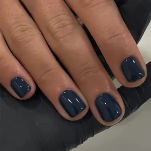 Change Your Nails, 24pcs Midnight Blue Short Square Press-On Nails, Jelly Glue & Nail File Included, Nail Kit, Perfect for Holidays, Daily Wear, School, Office, Party