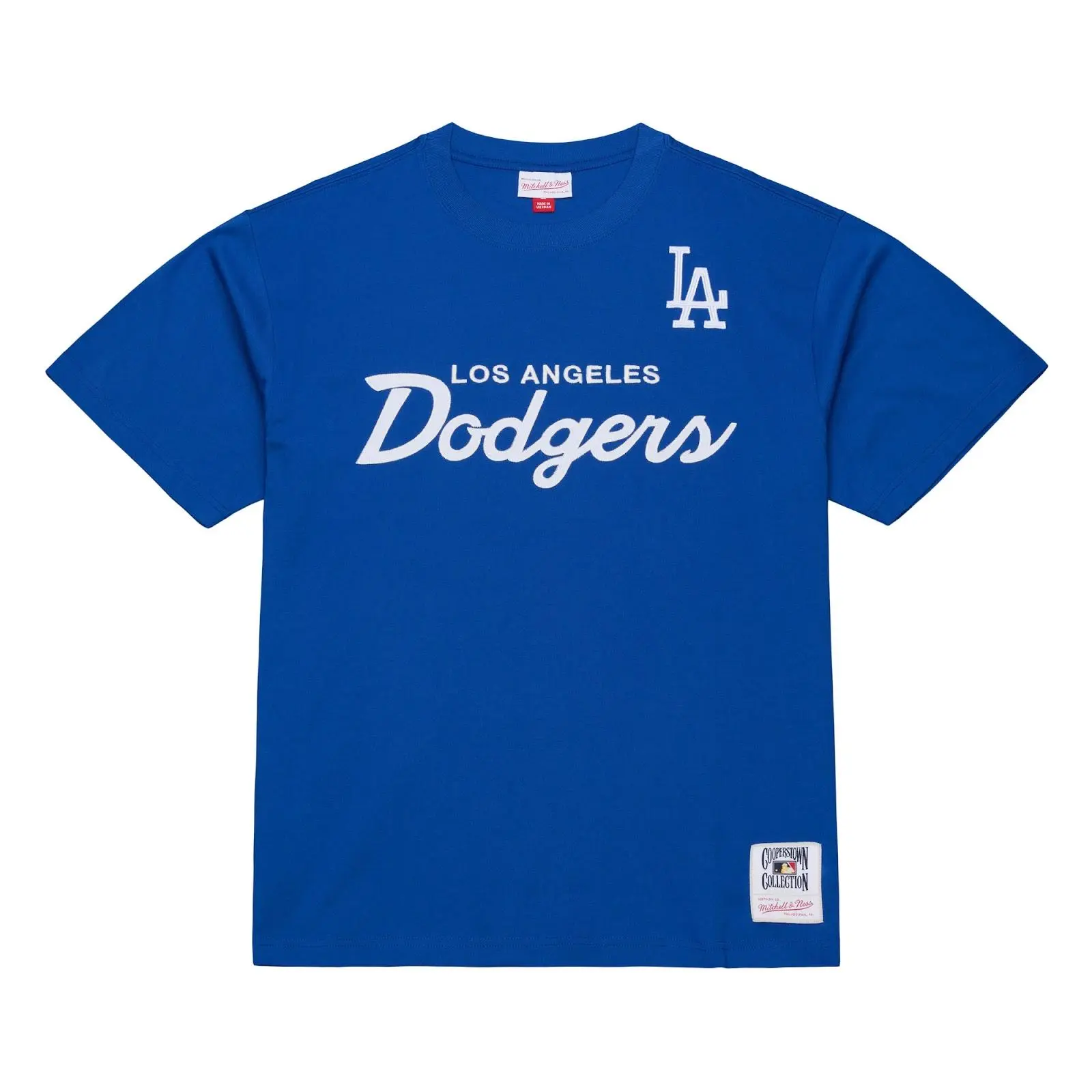 Los Angeles Dodgers Royal Head Coach T-Shirt MLB Throwback Tee Graphic Vintage Fan Gear Mitchell & Ness