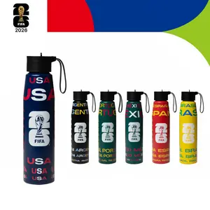 FIFA World Cup 26 Water Bottle, Official Licensed Stainless Steel Insulated Sports Bottle with Strap Lid, National Team Soccer Bottle - USA Mexico Argentina Brazil Spain Portugal Fan Gift