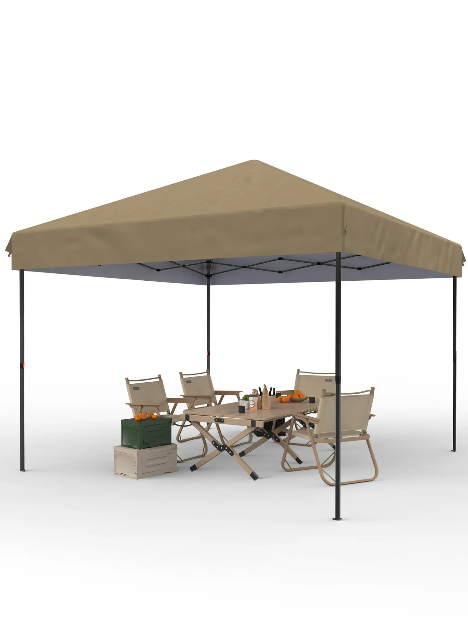 Garvee 10x10 / 10x20 FT Heavy-Duty Pop Up Canopy Tent, 210D Oxford Outdoor Gazebo with Rust-Proof Metal Frame, 3-Level Adjustable Height & UV Sun Protection, Comes with Roller Bag, 4 Sandbags, Stakes and Ropes, Easy Setup for Patio, Beach & Parties
