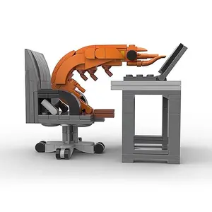 Creative Shrimp Assembly Building Blocks, Animal Model Kit, Educational Toy for Children 6+, Durable Plastic Desktop Ornament Gift