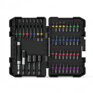 45 pieces impact screwdriver heads set, impact sturdy screwdriver head set, including cross, square head, Torx hexagonal and hexagonal wrenches, with storage box, suitable for daily household repairs, gift-giving at festivals and parties, etc. kit handle