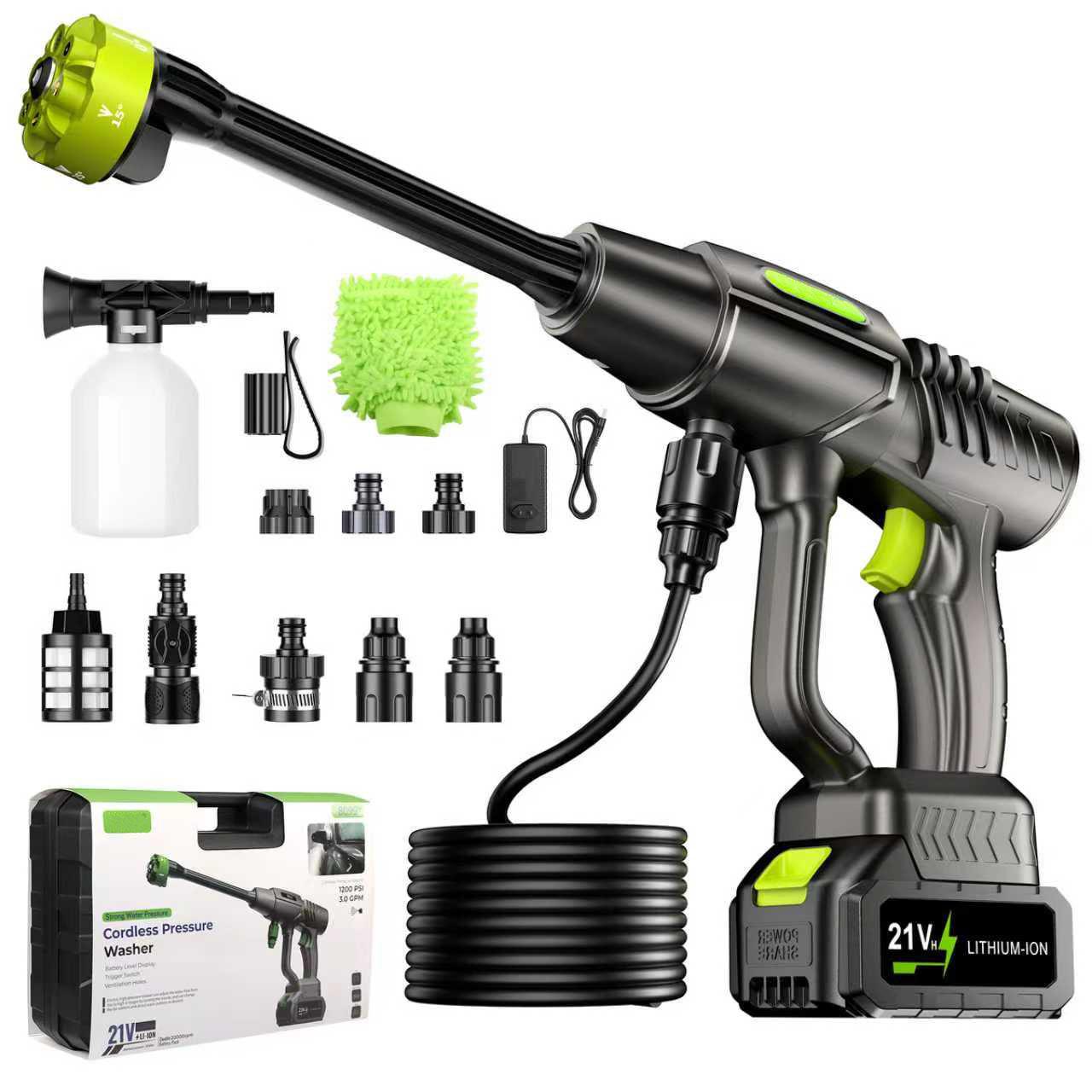 Cordless Pressure Washer and Single Port Charger Base, Bottle Portable Washer for Car,Home Cleaning & Garden Watering