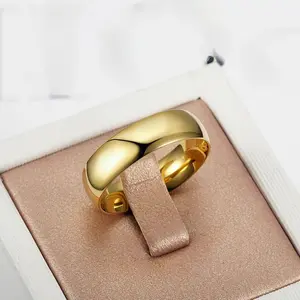 Simple Engagement Ring, Solid Color Smooth Stainless Steel Men's and Women's Rings, Daily Casual Wear Accessories