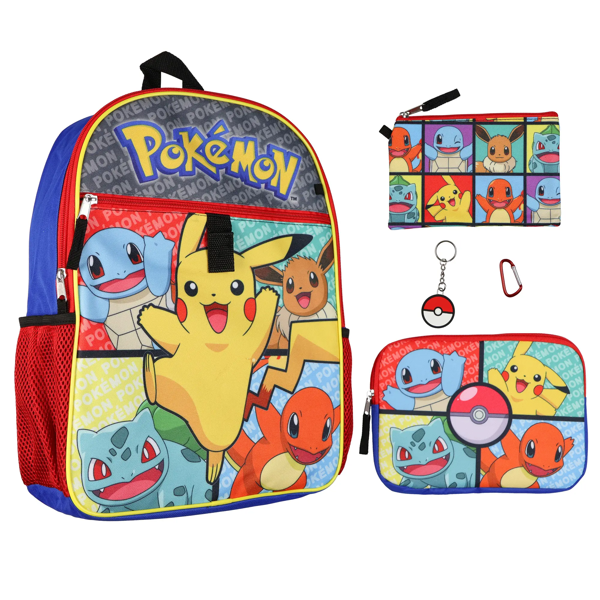 Pokemon 16" Backpack 5-Piece Set with Pencil Case and Keychain Pokemon 16" Backpack 5-Piece Set with Pencil Case and Keychain